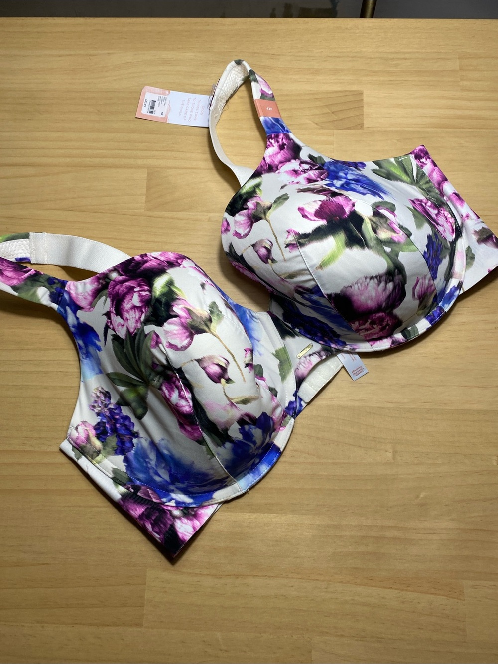 Cacique Lightly Lined Full Coverage Underwire Bra Floral 42F NWT!
